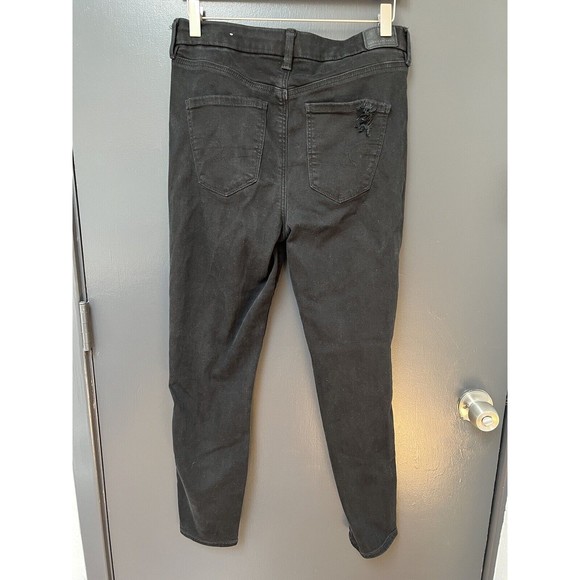 American Eagle Next Level Stretch Curvy High Rise Jegging Jeans Black Womens 10 - Picture 4 of 5